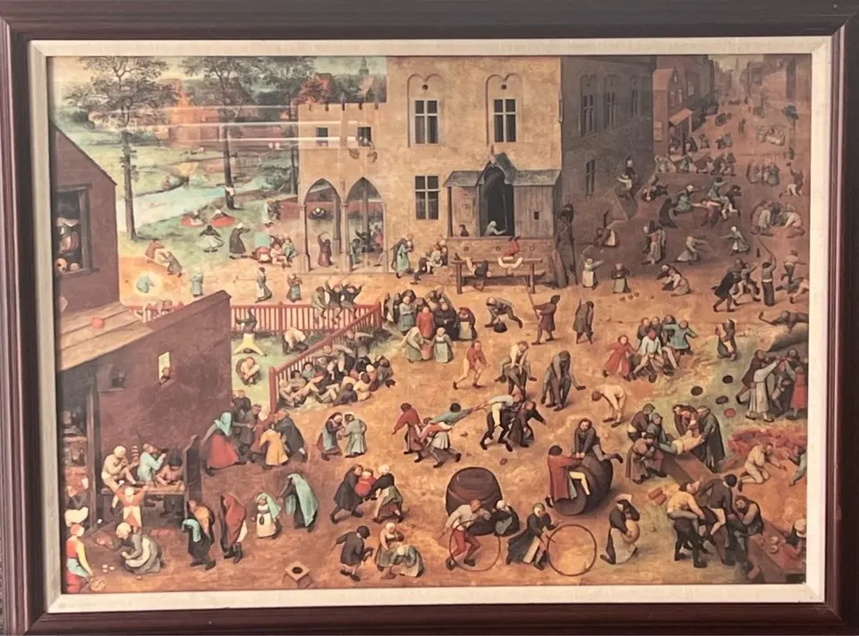 Framed print of Bruegel's Children's Games