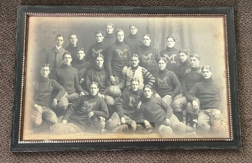 Framed 1899 University of Michigan football team photograph