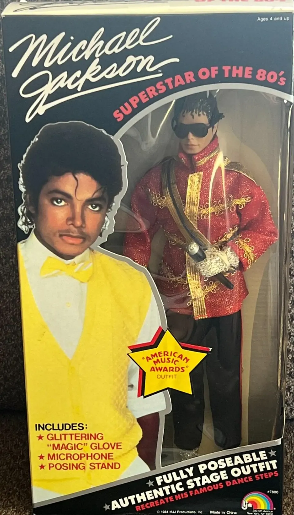A 1980s Michael Jackson collectible doll in its original box